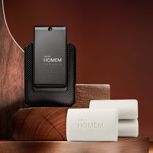 AR 113 - Natura Kit Sabonetes Corpo e Barba e Deo Parfum Natura Homem Cor.agio